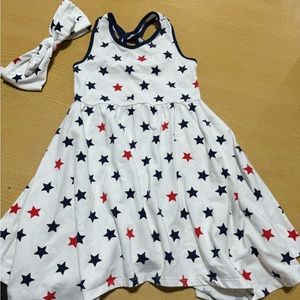 Cynthia Rowley Red, White and Blue Stars Dress with Matching Headband
